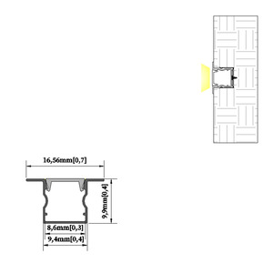 <span class=keywords><strong>Profil</strong></span>é en aluminium encastré 1010A pour étagères d'affichage à LED et lumière de décoration de garde-robe - Product Image 2