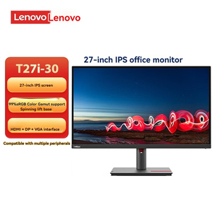Moniteur d'ordinateur <span class=keywords><strong>Lenovo</strong></span> ThinkVision <span class=keywords><strong>27</strong></span> <span class=keywords><strong>pouces</strong></span> avec support réglable IPS T27i-30, prend en charge l'affichage mural - Product Image 1