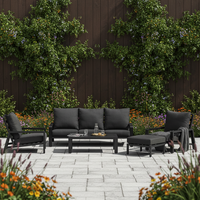 Ensemble de canapés d'extérieur modernes en aluminium résistant aux intempéries avec tissu en oléfine pour jardin, villa, cour, balcon, hôtel et entrée
