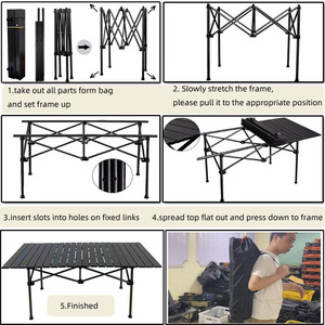 Hot Bán Ngoài Trời Gấp Bảng Nhôm Dã Ngoại Bàn Ăn Di Động Cắm Trại Có Thể Cuộn Bảng - Product Image 4