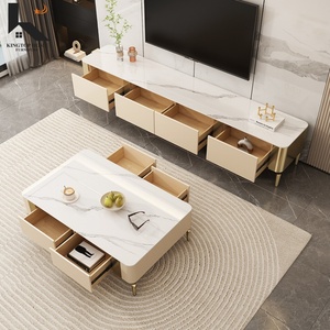 Ensemble de <span class=keywords><strong>meuble</strong></span> <span class=keywords><strong>TV</strong></span> <span class=keywords><strong>haut</strong></span> de gamme <span class=keywords><strong>et</strong></span> table basse, meubles de salon de luxe pour villa, hôtel, appartement - Product Image 3