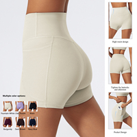 Shorts de yoga taille haute respirants pour femmes, effet ventre plat et rehaussement des fesses, sans coutures, extensibles dans quatre directions, pour la gym, la course et le quotidien