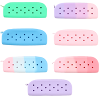 Étui à crayons unisexe en silicone souple imperméable, décorations pour chaussures, trousse à crayons DIY couleur bonbon avec trous, boîte à crayons pour enfants