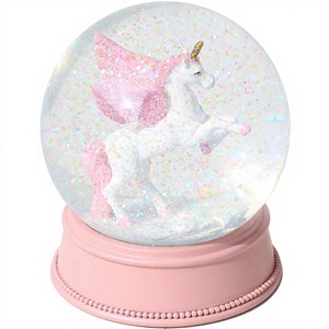 Boules à neige pour filles 100MM <span class=keywords><strong>Paillettes</strong></span> roses 4,534cm <span class=keywords><strong>Licorne</strong></span> Cadeaux de Noël et d'anniversaire pour amies et épouses - Product Image 1