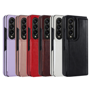 Pour Samsung Galaxy Z Fold 5 4 3 Litchi PU étui en cuir pour Samsung Z Fold5 Fold4 <span class=keywords><strong>Fold3</strong></span> TPU antichoc couverture d'affaires - Product Image 1