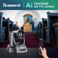Caméra PTZ TENVEO NDI 4K 60FPS avec zoom optique 12X, système de vidéoconférence, suivi automatique IA, USB3.0 pour salle de réunion