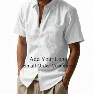 Camisa Casual de Manga Corta para Hombre, Personalizada por Fábrica de <span class=keywords><strong>Ropa</strong></span>, con Botones, para Vacaciones de Verano en la Playa, Texturizada, con Bolsillo - Product Image 1