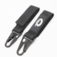 Lanière courte en nylon personnalisée avec logo PVC, design Velcro, mousqueton tactique, lanière promotionnelle mains libres pour extérieur