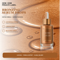 Sérum Bronzant Liquide Multi-Usages Effet Bronzant Naturel, Waterproof, Contrôle du Sébum, pour Visage et Corps