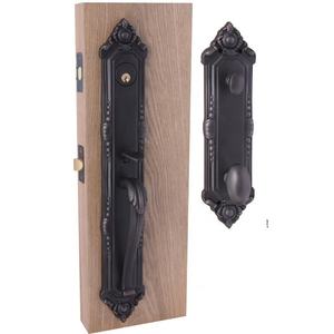 Serrure de porte d'hôtel en cuivre massif, moderne et silencieuse, pour chambre à coucher, noire, pour porte en bois, avec système de verrouillage séparé - Product Image 4