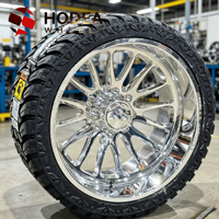 Jantes forgées à rayons en H profondes 20x10/22x12/24x14 pour camions Ford/Chevy/GMC/Dodge, design ET négatif, compatibles avec les véhicules rehaussés