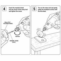 Roue de polissage en feutre de 26 mm compatible avec le mandrin 401 pour les modèles 414, 422, 429