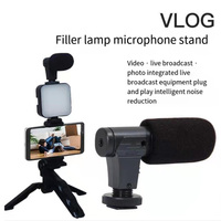 Kit Vidéo Smartphone de Démarrage Vlog Lumière LED Microphone Trépied Téléphone Caméra Mains Libres Kit d'Éclairage Vidéo de Voyage