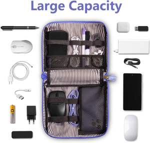 Échantillon gratuit : Sac de rangement pour câbles, étui de transport pour accessoires électroniques de voyage, sac portable étanche double compartiment - Product Image 5