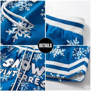 กางเกงบาสเก็ตบอลชายผ้าสแปนเด็กซ์โพลีเอสเตอร์คุณภาพสูง แบบสองชั้น มีซับในตาข่าย ความยาว 5 นิ้ว พิมพ์ลายดอกไม้ด้วยเทคนิคซับลิเมชั่น - Product Image 2