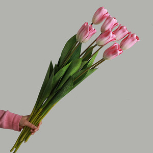 IFG Ingrosso 70cm <span class=keywords><strong>Fiori</strong></span> <span class=keywords><strong>di</strong></span> Tulipano Artificiali Real Touch per Matrimoni, Festa della Mamma, Halloween, Pasqua, Capodanno, Decorazioni per la Casa - 50 Pezzi - Product Image 1