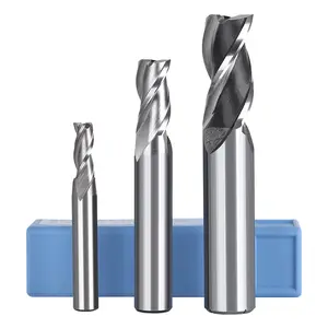 HUHAO HSS 3 Flutes CNC Tools Woodworking Router Bits Carbide Finishing End Mill With Guard Hole H04230201
