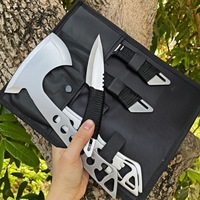 Hache tactique de camping en acier inoxydable pour usage domestique et extérieur, petite, haute dureté, pour couper les os, fendre le bois et abattre les arbres