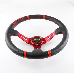 <span class=keywords><strong>MOMO</strong></span> 14นิ้ว350มม., พวงมาลัยหนังเทียมสีแดงรถสปอร์ตรถแข่งสำหรับโตโยต้าฮอนด้าปุ่มแตรอเนกประสงค์ - Product Image 3