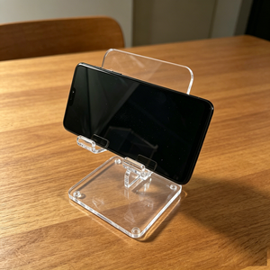 Support de téléphone pliable en acrylique transparent de qualité supérieure, vente en gros d'usine, logo personnalisé pour l'affichage des téléphones - Product Image 5