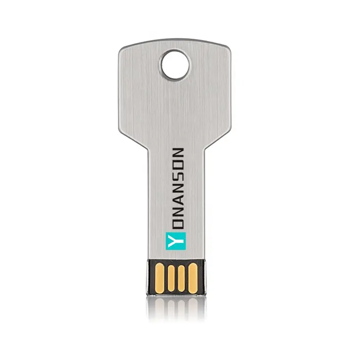 YONANSON Hot Selling Key Shape USB Flash Drive Custom USB Stick Metal USB Key Bulk Cheap Key Pendrive