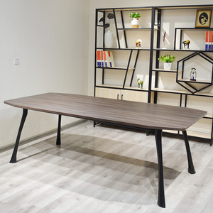 Mobilier de bureau bureau de conférence moderne en acier inoxydable bois patron exécutif PDG bureau salle de réunion table - Product Image 3