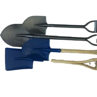 Bêche en acier robuste avec manche en bois, pelle de jardin durable pour le creusement, l'agriculture et le déneigement