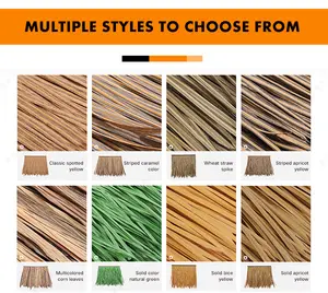 Thatch Roofing Factory Wholesale Eco-friendly PE PVC Thatch Roof Synthetic Plastic Artificial Thatch Roof Tiles