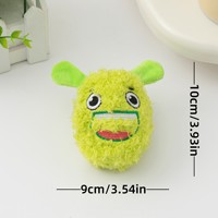 Halloween drôle mignon forme de monstre en peluche chat chien ennui soulagement auto-jeu en peluche chat animal de compagnie couinement son jouet avec cloche
