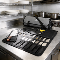 Sac à couteaux de chef pliable en tissu imperméable et durable avec conception robuste, sac à outils