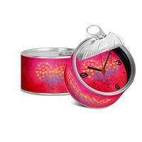 Jam Logam Personalisasi Tema Valentine Hadiah Suvenir Cetak Digital untuk Pasangan Suami Istri