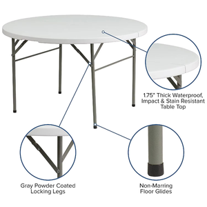 <span class=keywords><strong>Mesa</strong></span> Plegable <span class=keywords><strong>Redonda</strong></span> ZDY-64 que Ahorra Espacio, Almacenamiento Conveniente para Fiestas, Bodas y Eventos - Product Image 6