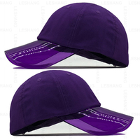Offre Spéciale 3D Broderie 100% Coton 6 Panneaux Papa Chapeaux Protection Solaire Logo Personnalisé Transparent PVC Bord Blanc Casquettes de Baseball
