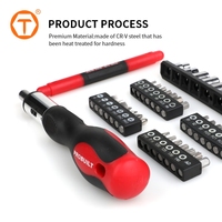 Kit d'outils de réparation ménagers de 39 pièces, tournevis multi-embouts, jeu de tournevis à cliquet avec étui de rangement