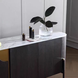 Buffet moderne et élégant en bois <span class=keywords><strong>marron</strong></span> Buffet Armoire de salle à manger Meubles de maison Salon Buffet de luxe avec dessus en marbre - Product Image 2
