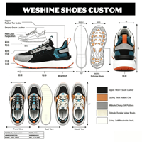 Weshine Factory Designer Custom Manufacturer Mesh Upper Low Top Casual Men's Sneakers Anti-Slip Comfort Breathable Lightweight