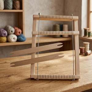 Tisserie en bois personnalisable HC0120 DANKING avec fil bleu et outils de tissage pour artisanat fait main, décoration d'intérieur TAIWAN - Product Image 3