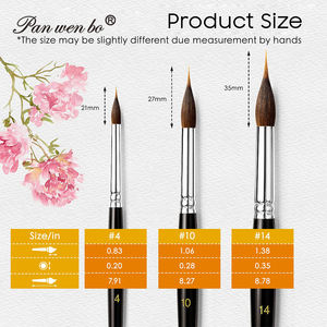 Panwenbo 3 pièces Pinceaux à pointe aiguë allongée Synthétique Pinceau à tête <span class=keywords><strong>extra</strong></span> <span class=keywords><strong>fine</strong></span> Ensemble de pinceaux à l'<span class=keywords><strong>aquarelle</strong></span> pour artistes pour les détails fins - Product Image 4