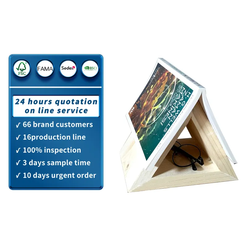 Kayu Dekoratif Samping Tempat Tidur Rak Buku untuk Kamar Tidur Pembatas Buku Desktop Aksesoris Hadiah Khusus Kayu Solid Buku Berdiri