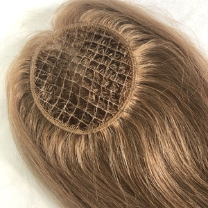 Topper de cheveux humains brésiliens vierges en filet pour femmes – Perruque toupet en cheveux naturels pour femmes – Grande vente - Product Image 2