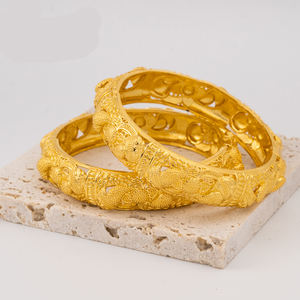 สร้อยข้อมือแฟชั่นแบบเปิดปรับได้24K ชุบทองกลางตะวันออกซาอุดิดูไบไนจีเรียเครื่องประดับกำไลข้อมือ - Product Image 3