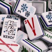 Nouveau Mahjong Américain Moderne Blanc Hiver 2026 pour 4 Joueurs, Durable, en Acrylique Cinq Couches