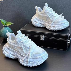 รองเท้าผ้าใบผู้ชายอินเทรนด์สีเทาสีขาวส้นแบนแบบผูกเชือกสวมใส่ทุกวันผู้สูงอายุ 60 พลัสไซส์ 2025 - Product Image 2