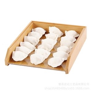 Wooden Stackable Dumpling <b>Tray</b> Rectangle Shape For Kitchen <b>Storage</b> Home Use - Product Image 4