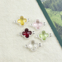 Pendentif Trèfle à Quatre Feuilles Double Couleur en Gros pour Fabricants, Apprêts de Bijoux pour Bracelets et Colliers