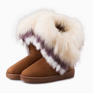 Nouvelles Bottes de Neige Mi-Hautes Imprimées Tendance pour <span class=keywords><strong>Femme</strong></span> Hiver 2026 – Chaussures Décontractées Chaudes à Semelle Épaisse Grande Taille pour Étudiantes - Product Image 5