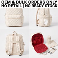 Sac à dos à langer matelassé multifonctionnel, étanche, compatible OEM, avec ensemble complet d'accessoires