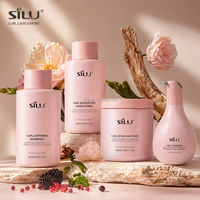 Kit de soin des cheveux bouclés SILU Organic sans sulfate, 4 pièces : shampoing, après-shampoing, masque capillaire, lait coiffant pour rehausser les boucles