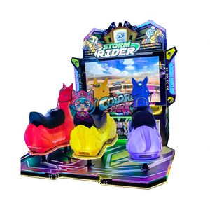 Máquina de Juego Arcade de Carreras de Caballos Dinámica para Tres Jugadores, con Monedas y Redención de Tickets, Diseño Novedoso y Colorido para Parques - Product Image 6