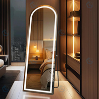 Meubles de salle de bain dressing debout grand miroir pleine longueur support miroir de maquillage LED avec lumières
